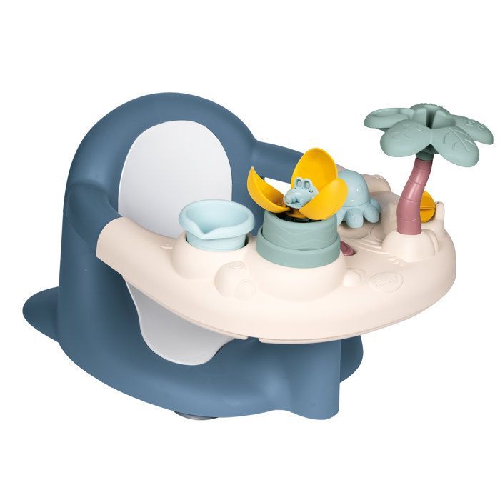 SMOBY - Little Smoby - Siège de Bain - 2 en 1 - Tablette d'Activités Réglable - Ventouses Incluses - dès 6 Mois - Fabriqué en France