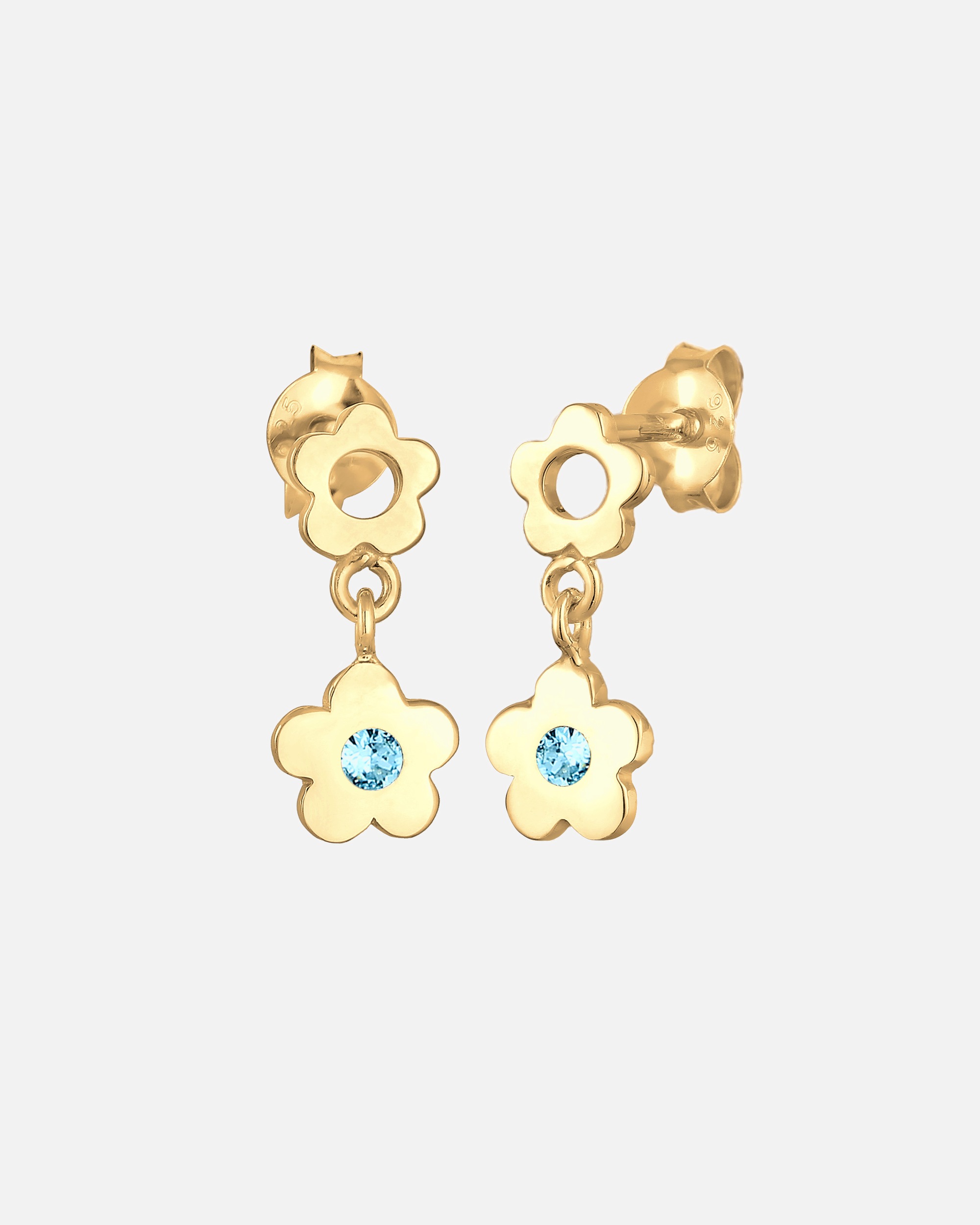Elli Boucles d'oreilles enfants fleur avec cristal en argent sterling 925