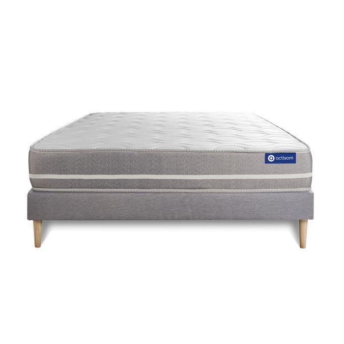 Conjunto de colchón y base de cama de 160x200 cm - Base de cama gris (requiere montaje) - Actilatex Touch