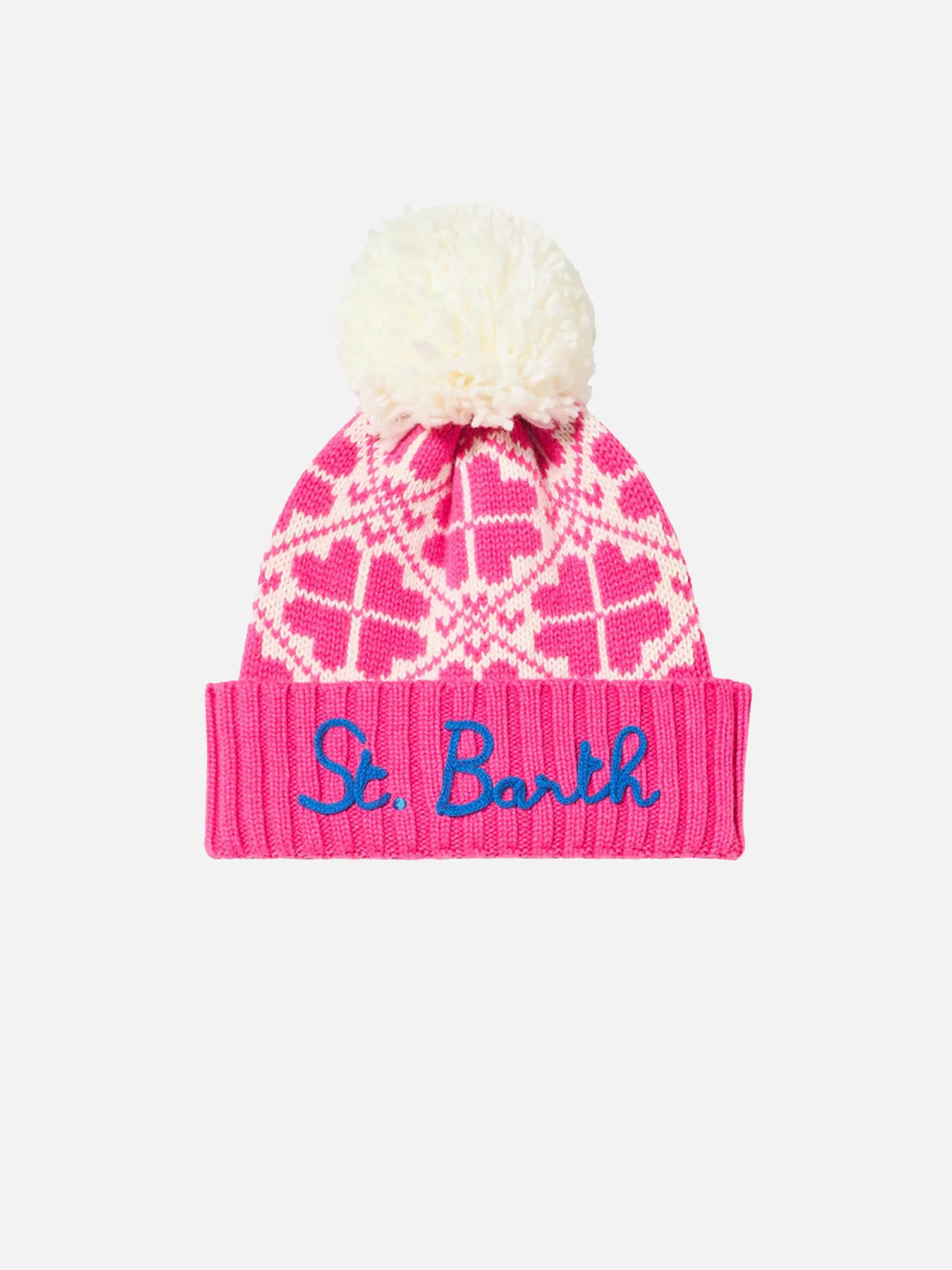 Neonroze dameshoed met patroon