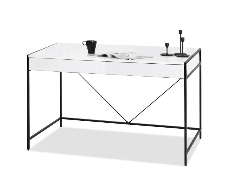 Praktyczne biurko Unif 123x60 czarno białe
