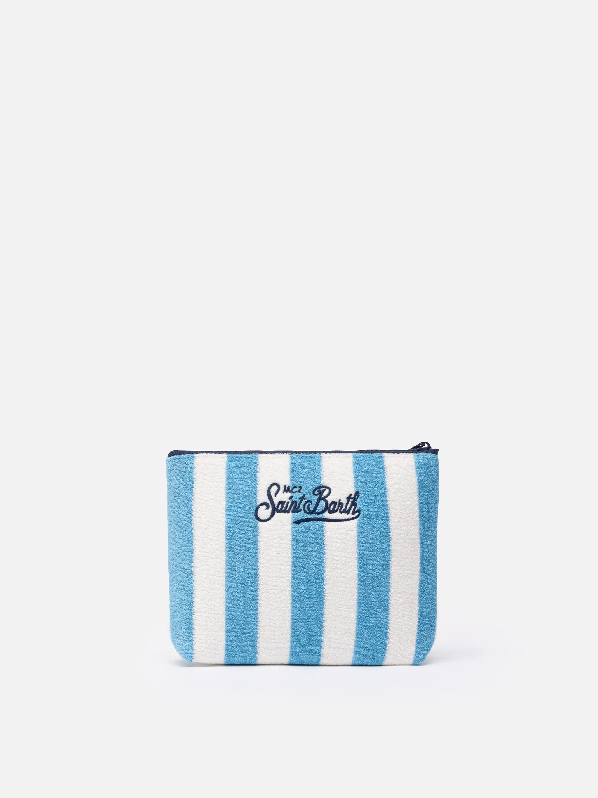 Aline Frottee-Clutch mit Streifenmuster
