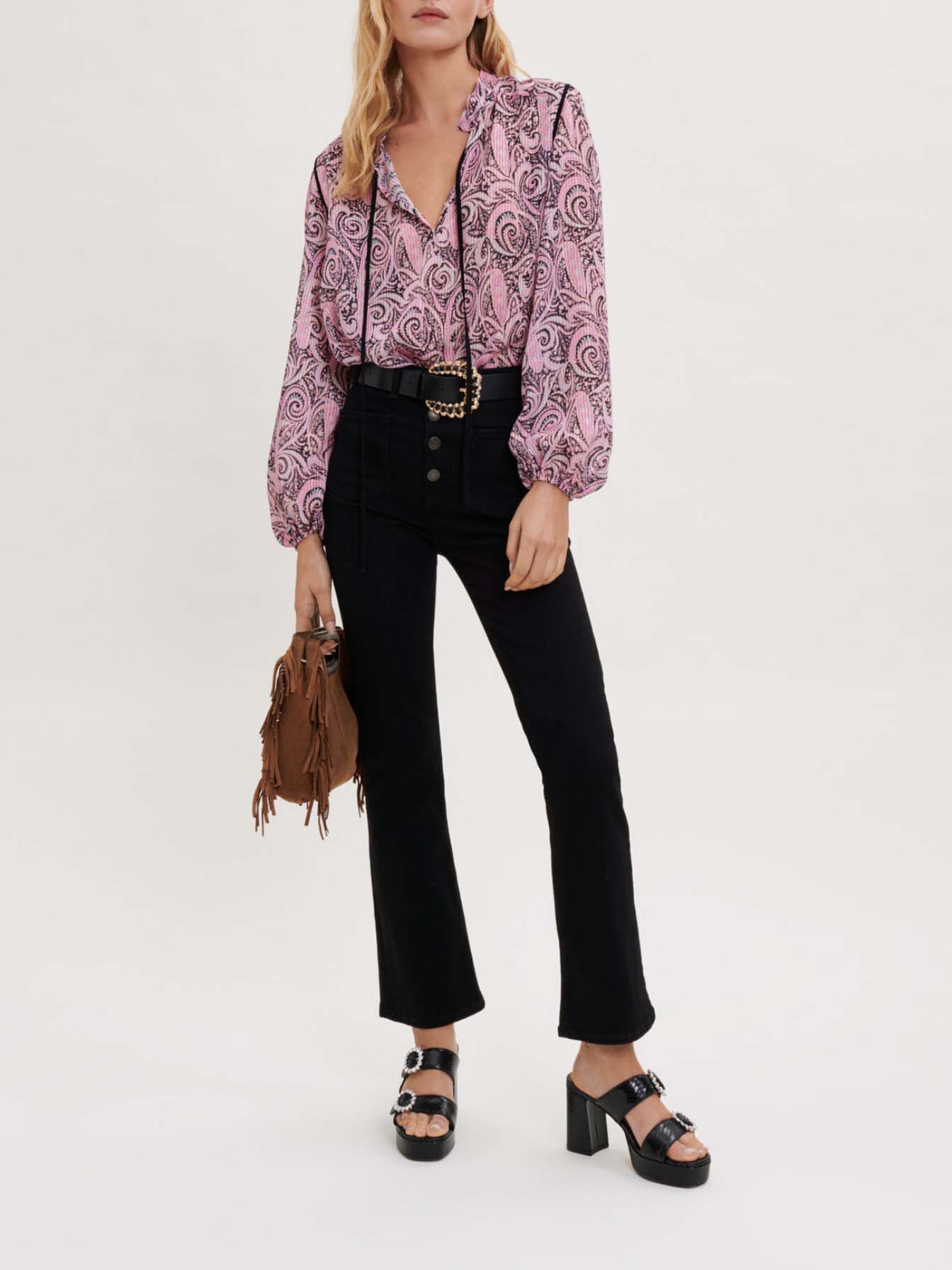Luchtige blouse met paisleyprint - Paisley rose
