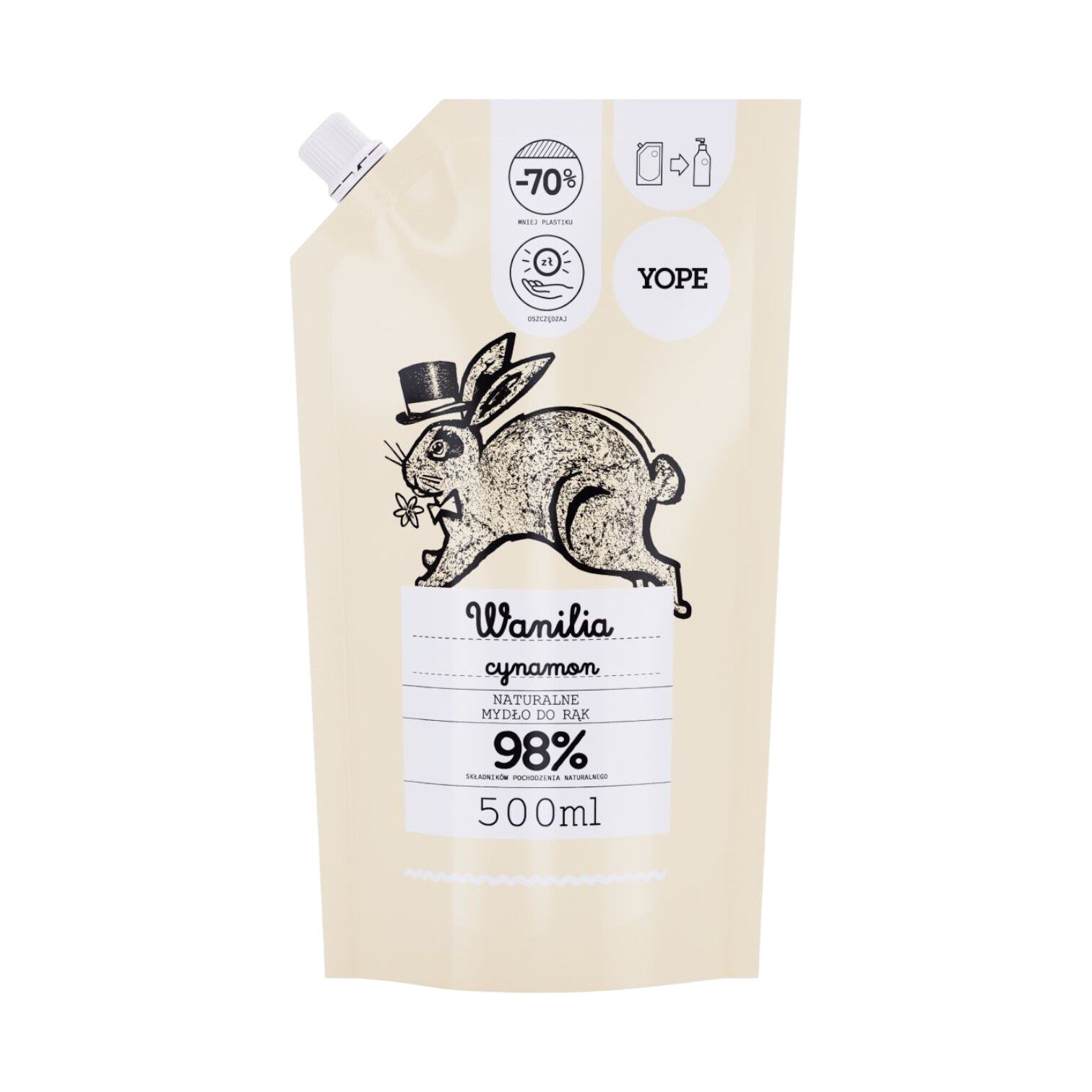Yope Natural Liquid Soap Refill 500ml Vanilla Cinnamon