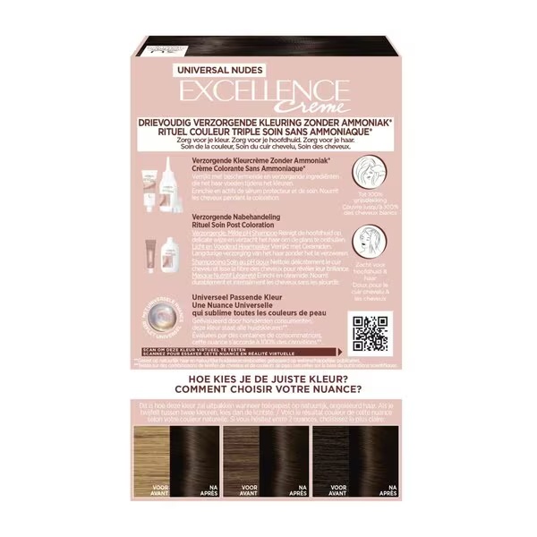 L'Oréal Paris Excellence 3U Nudes trajna boja za kosu tamnosmeđa