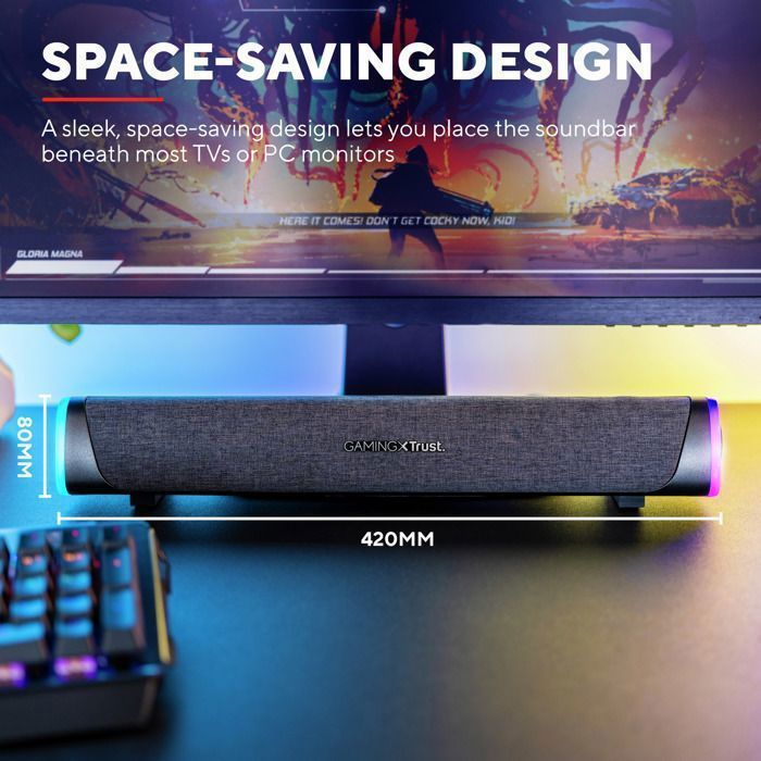 Trust Gaming GXT 620 Axon Barre de Son à Éclairage RGB, 12W, Alimentation USB