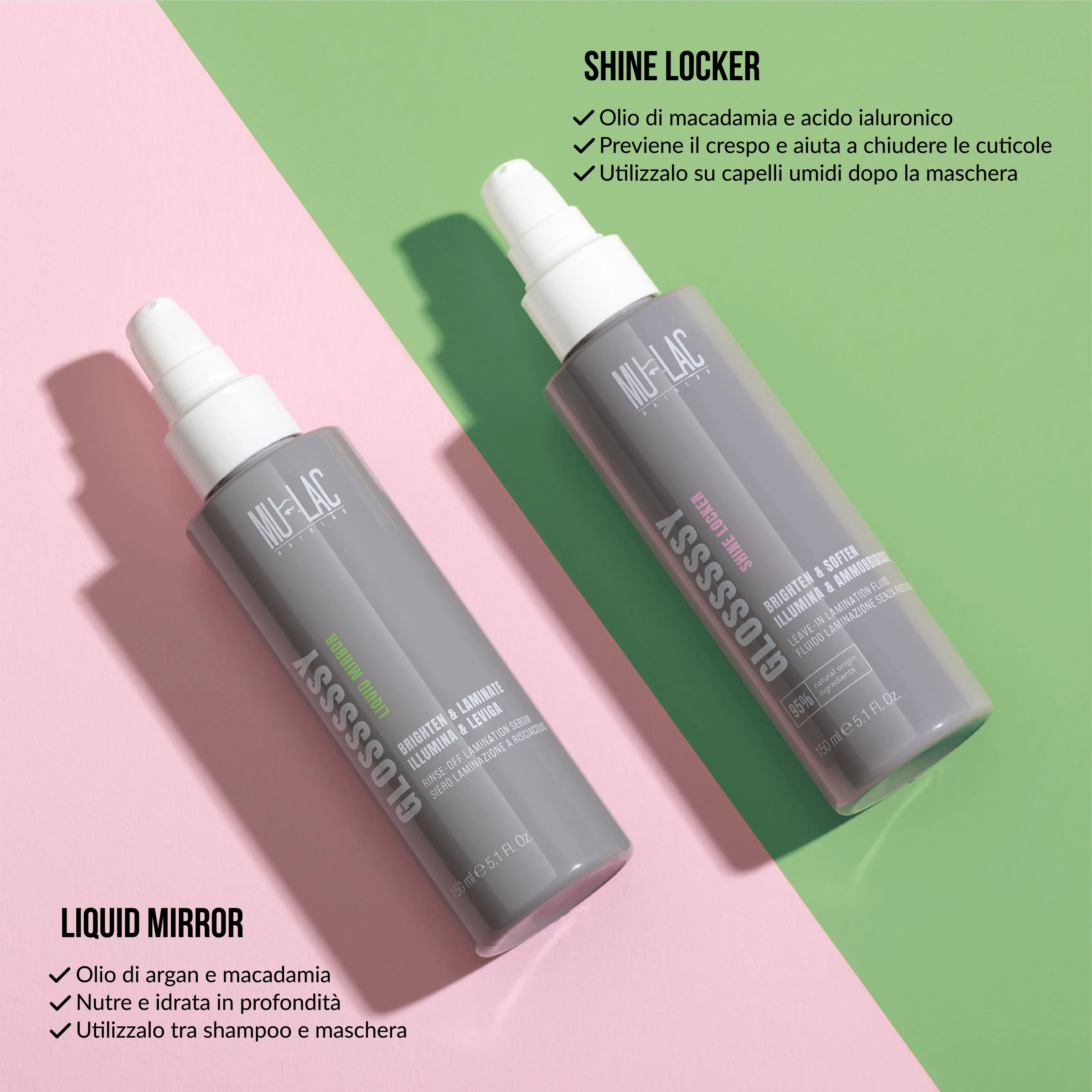 Hairlab Glosssssy Liquid Mirror - Siero Laminazione A Risciacquo - Siero Capelli Styling & Finish, Gloss capelli