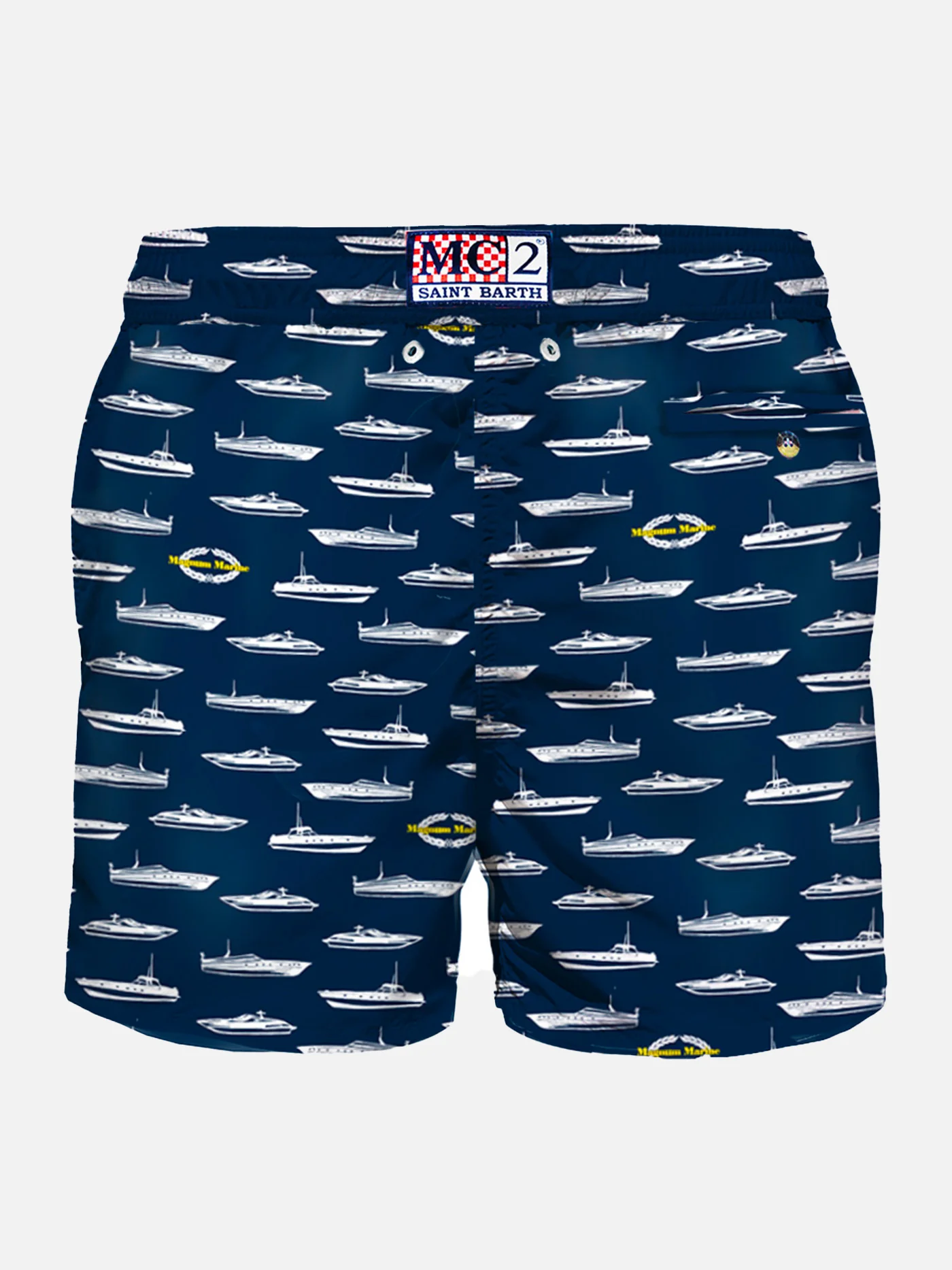 Costume da bagno da uomo in tessuto leggero stampa yacht