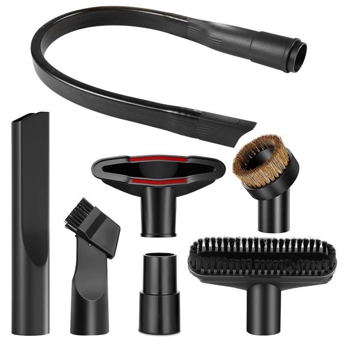 Kit di accessori per aspirapolvere - AIMOONSA - 7 pezzi - Bocchette universali 32-35 mm - Bocchetta lunga 58 cm - Spazzole multiuso