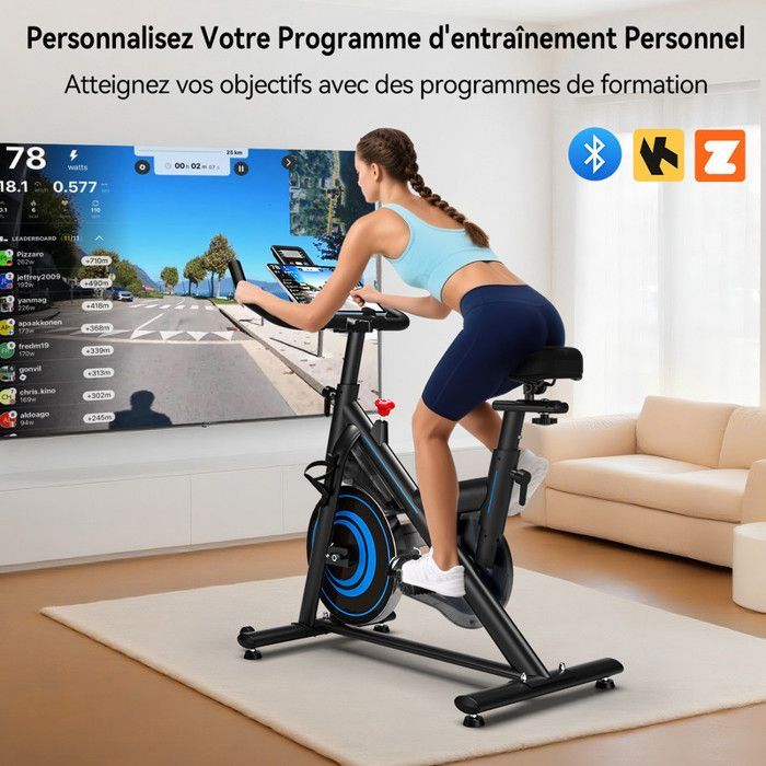 Vélo d'Appartement avec APP Wenoker,Vélo d'intérieur avec silencieux,Velod Appartement Résistance Magnétique Réglable,Capacité 160kg