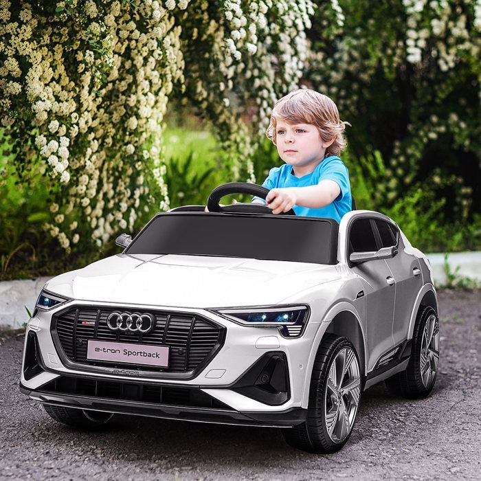 Voiture électrique enfant - HOMCOM - licence audi e-tron sportback 12V télécommande LED MP3 USB - PP - blanc