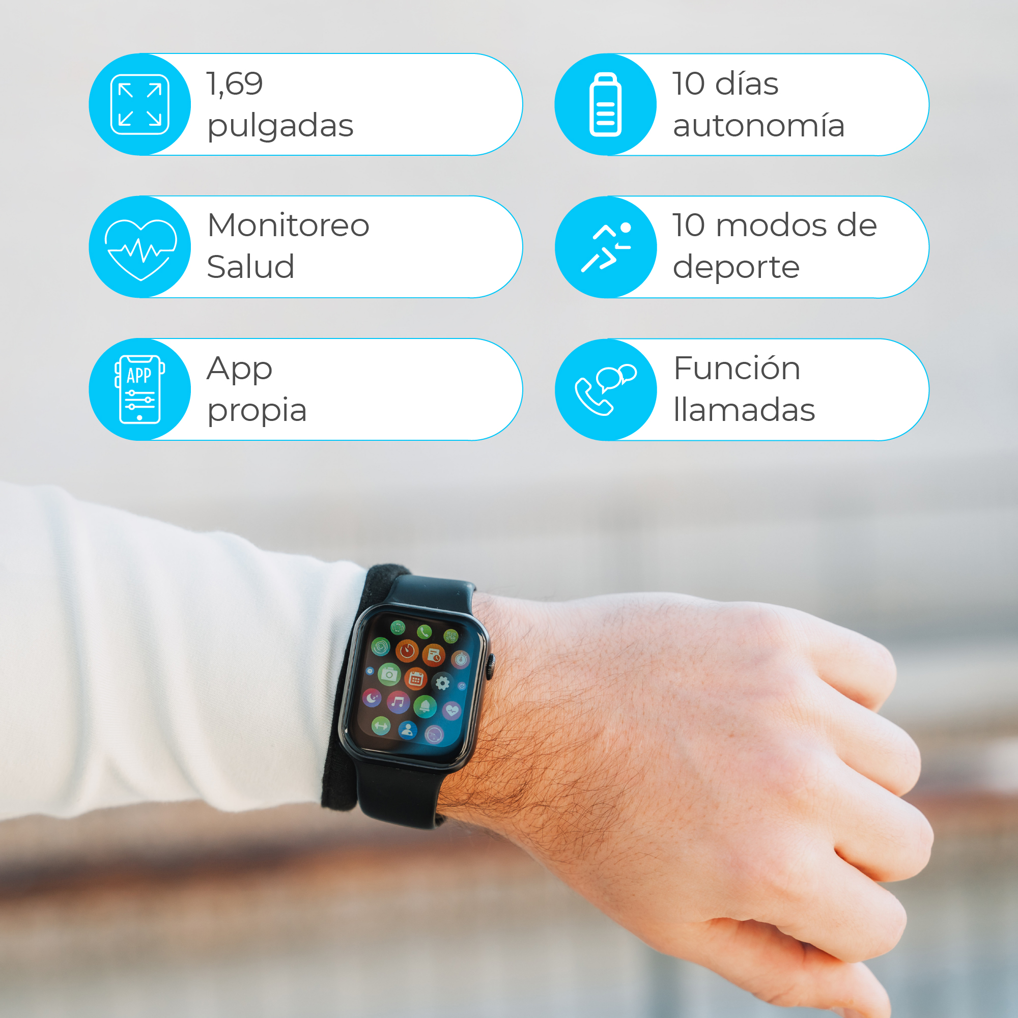  Ceas inteligent impermeabil Ksix Urban 3 cu tracker și monitor de ritm cardiac