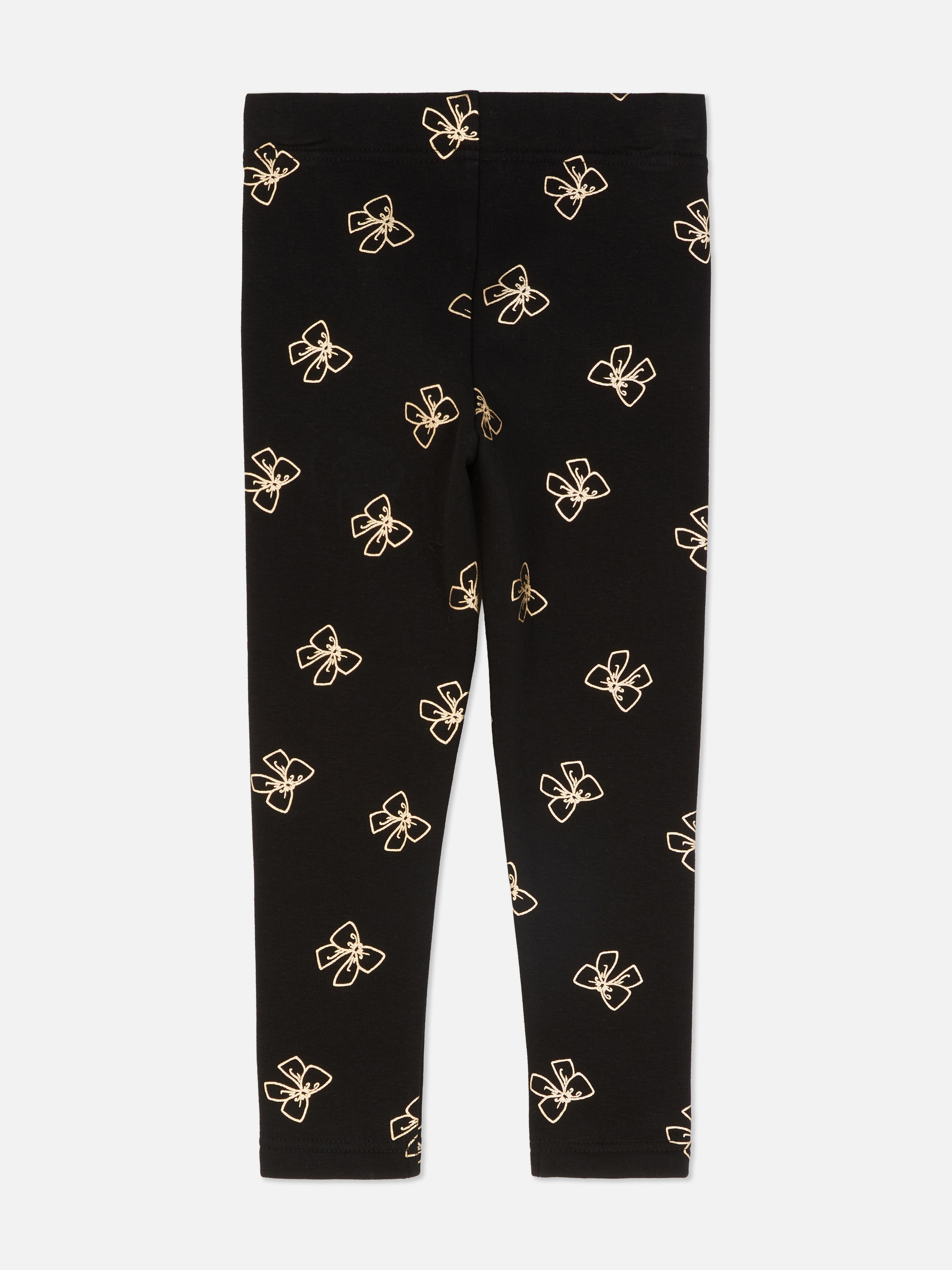 Leggings mit weichem Futter und Schleifen. Leggings mit weichem Futter und Schleifenmuster aus Folie.