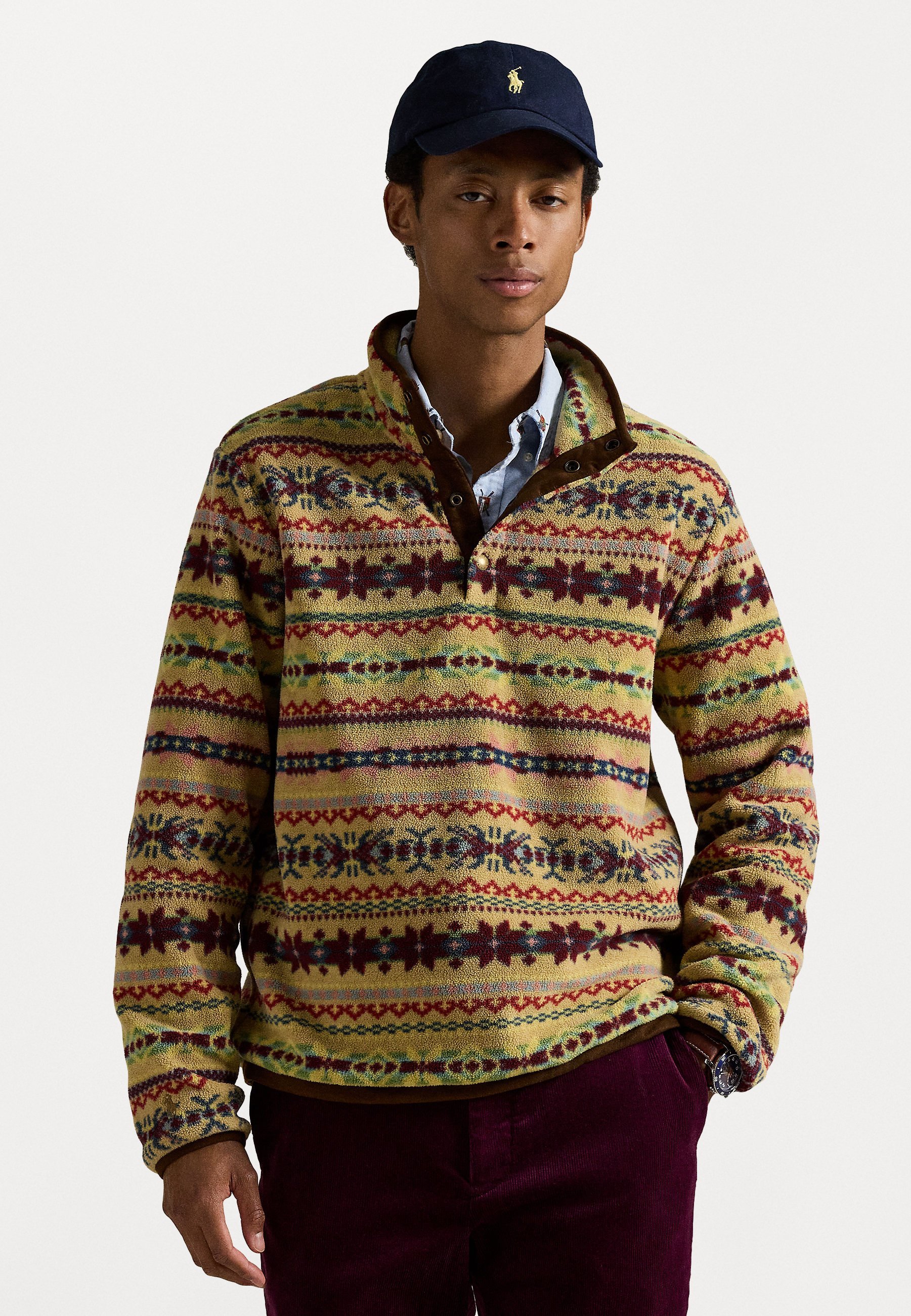 Maglione in pile Polo Ralph Lauren ispirato alle Fair Isle - Maglione in pile - combinazione cammello