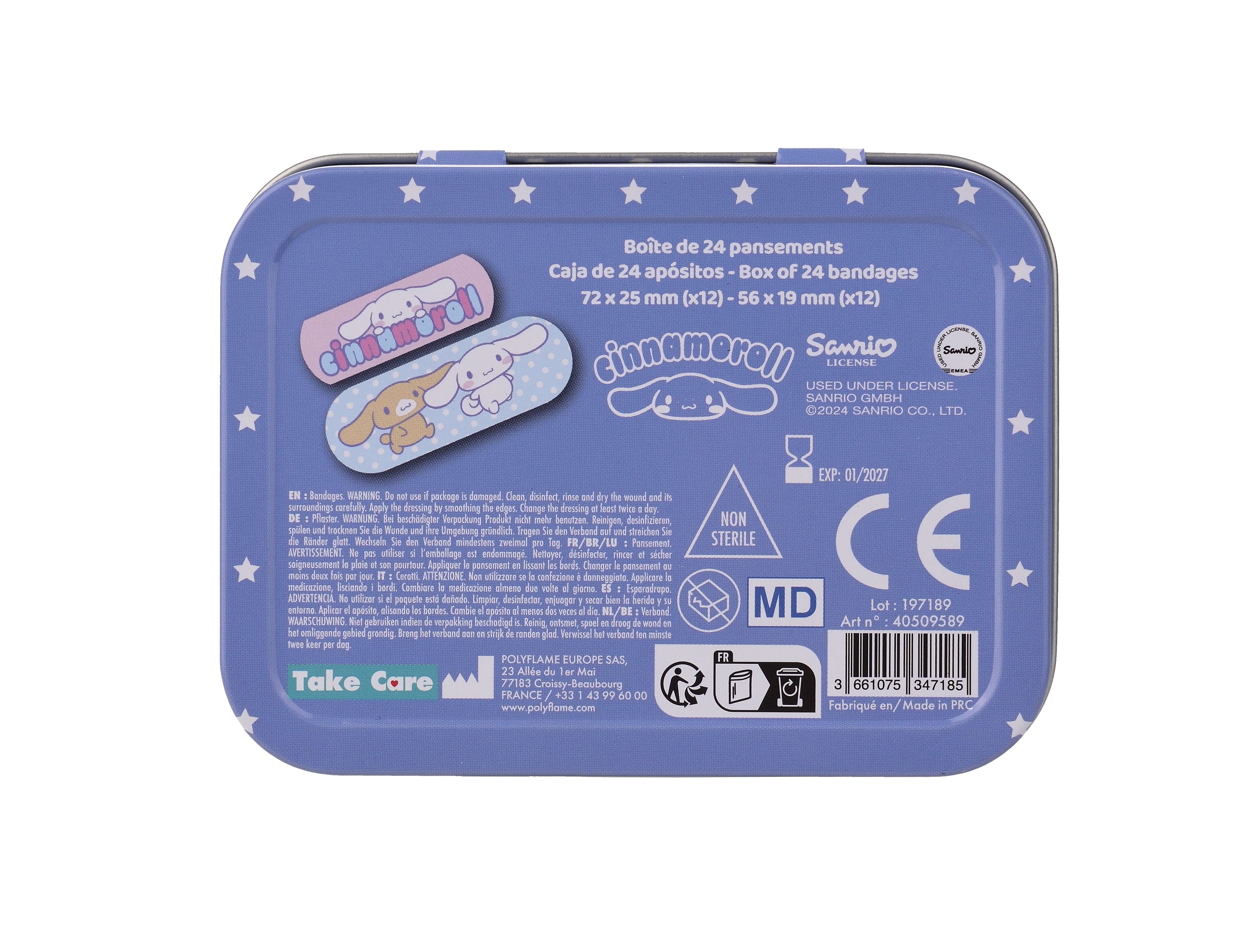 Kovinska škatla Cinnamoroll s povoji Povoji, povoji in lepilni trak