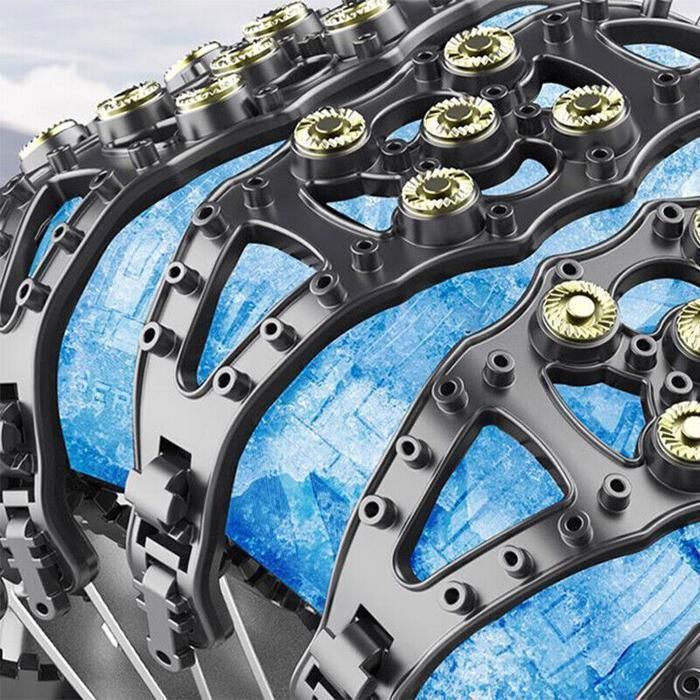 cadenas para nieve, cadenas universales para tracción automotriz, clavos de acero para neumáticos de invierno.