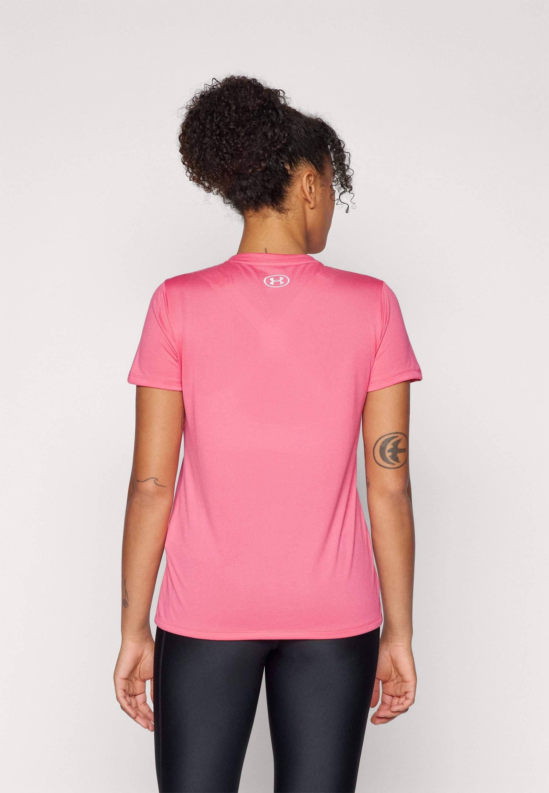 Under Armour SOLID - T-shirt sportiva - rosa acceso/bianco