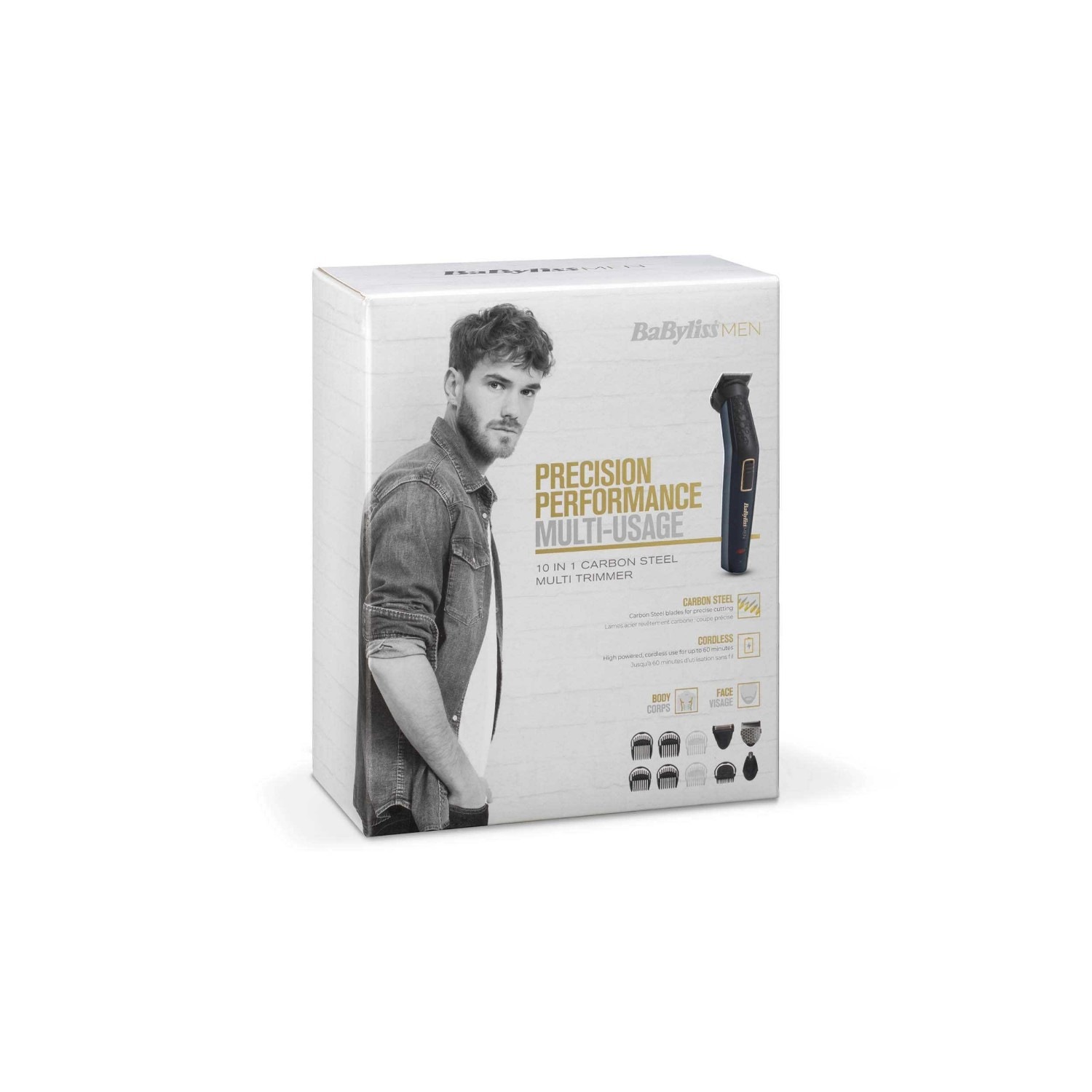 BaByliss MT728E - Tondeuse multi-usages 10 en 1 Carbon Steel