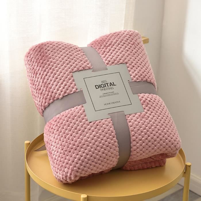 Manta polar para sofá, cama, viajes al aire libre, manta suave y mullida para todas las estaciones, rosa, 150x200cm