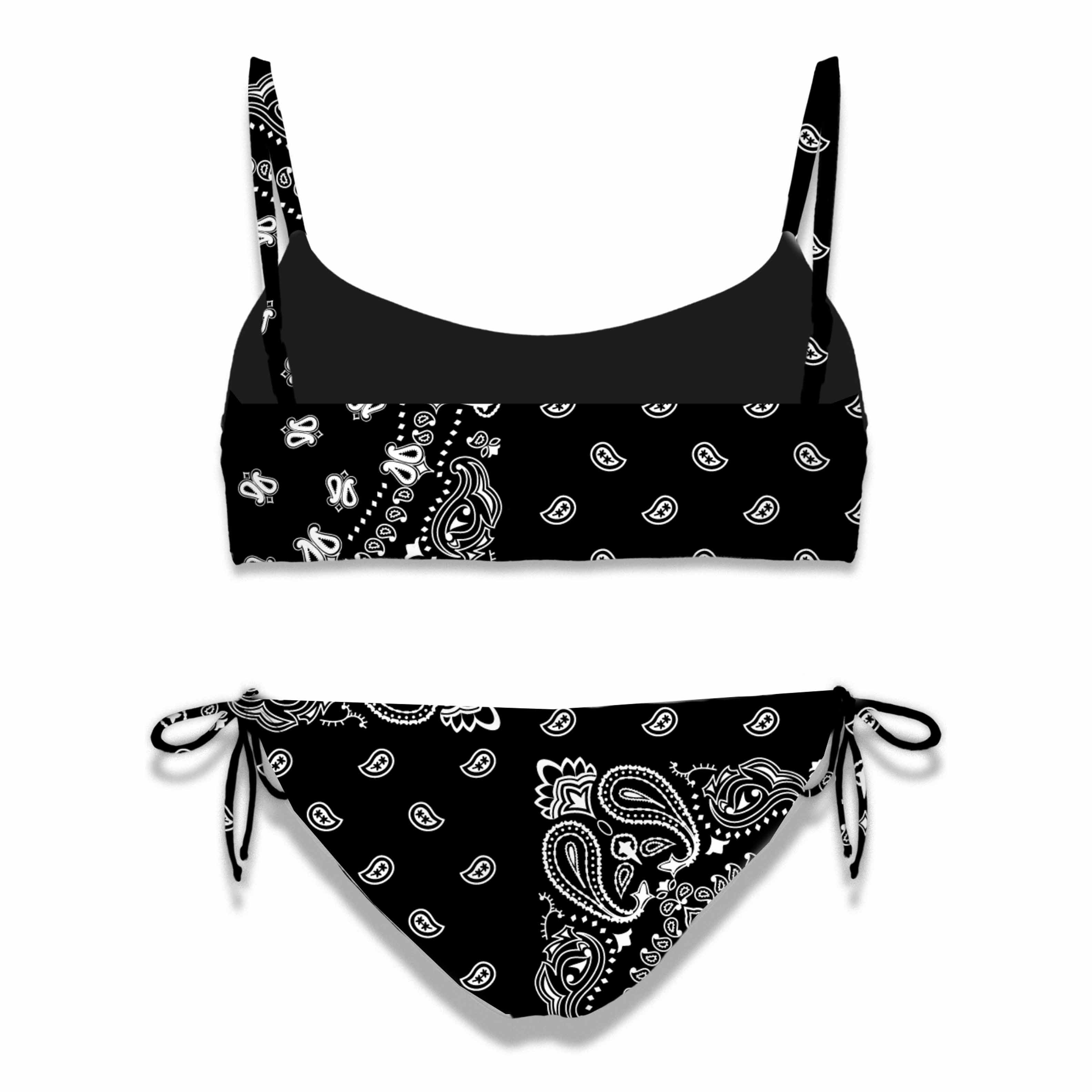 Bralette-bikini med bandana-print til piger