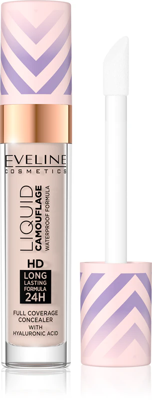 Corretivo líquido à prova d'água Eveline Cosmetics Liquid Camouflage com ácido hialurônico