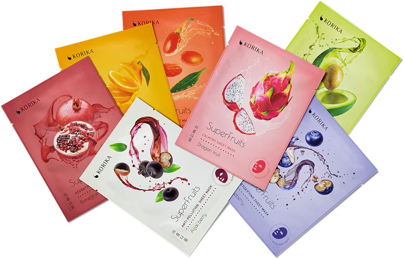 KORIKA SuperFruits mėlynių detoksikuojanti lakštinė kaukė