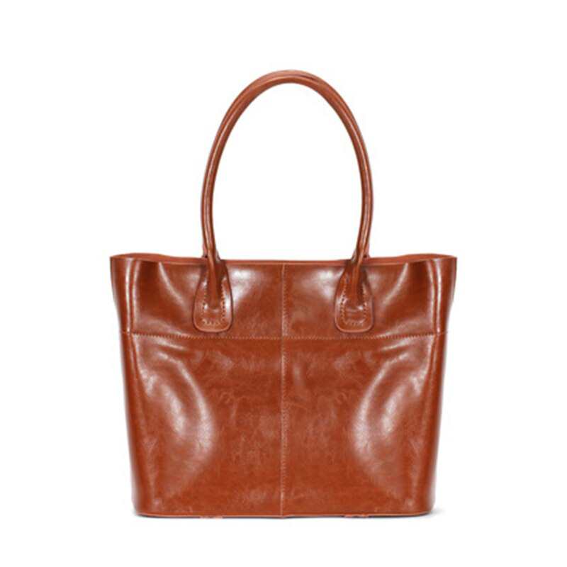 Sac à bandoulière femme 100% cuir véritable, grand sac à main fourre-tout marron avec poignée supérieure, collection 2021