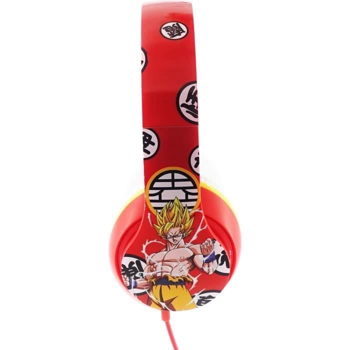 Auriculares Kio para niños de Dragon Ball Z con Goku y Vegeta - Rojo