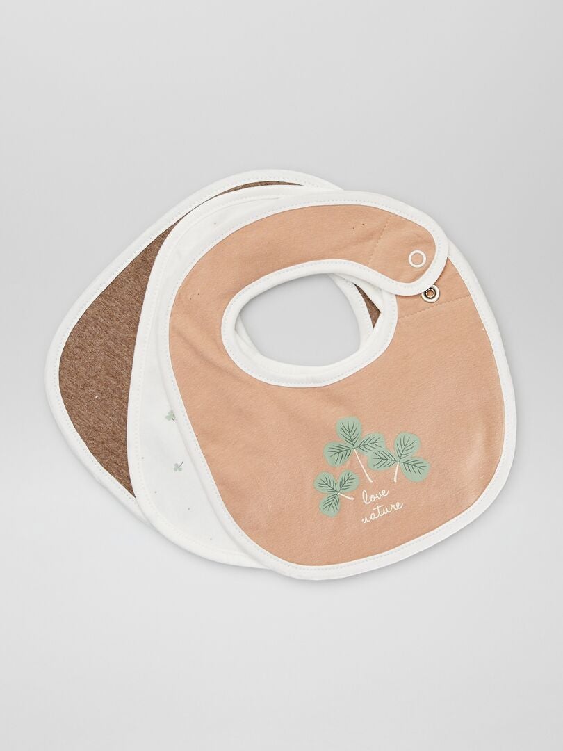 Set van 3 jersey slabbetjes - WIT