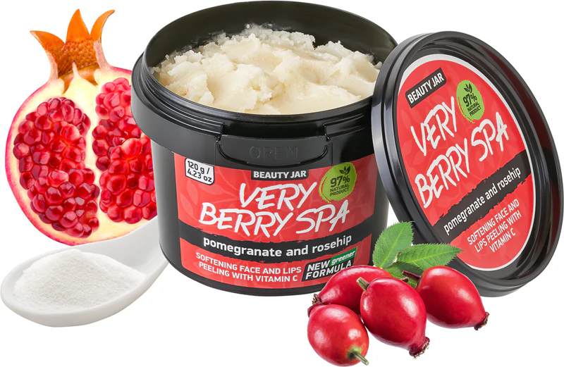 Beauty Jar Very Berry Spa Verzachtende Suiker Gezichtsscrub