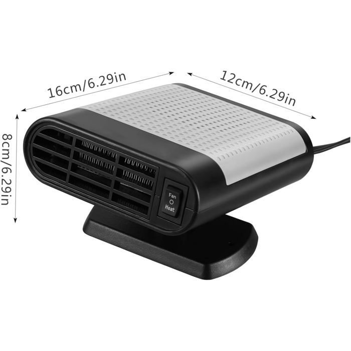 12V Chauffage Et Dégivreur De Voiture Portatif Souffleur Air Chaud Pour Voiture Chauffage à Brancher Pour Dégivrer Et Désembuer