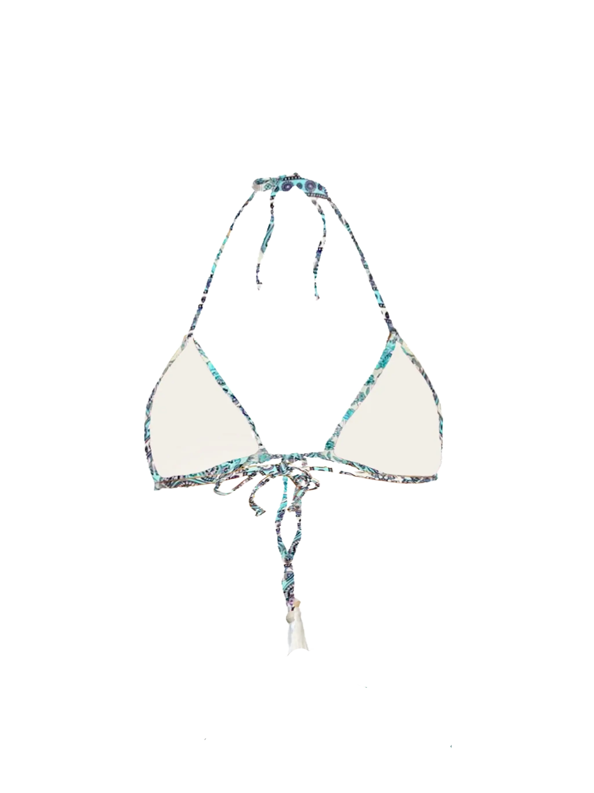 Top a triangolo stampa gipsy con nappine