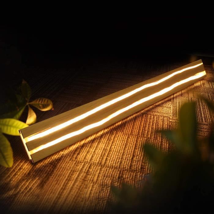Homefire Applique murale LED Moderne - 16W Bois Intérieur 3000K Blanc Chaud Lampe de Couloir 100cm pour Salon Chambre Escalier