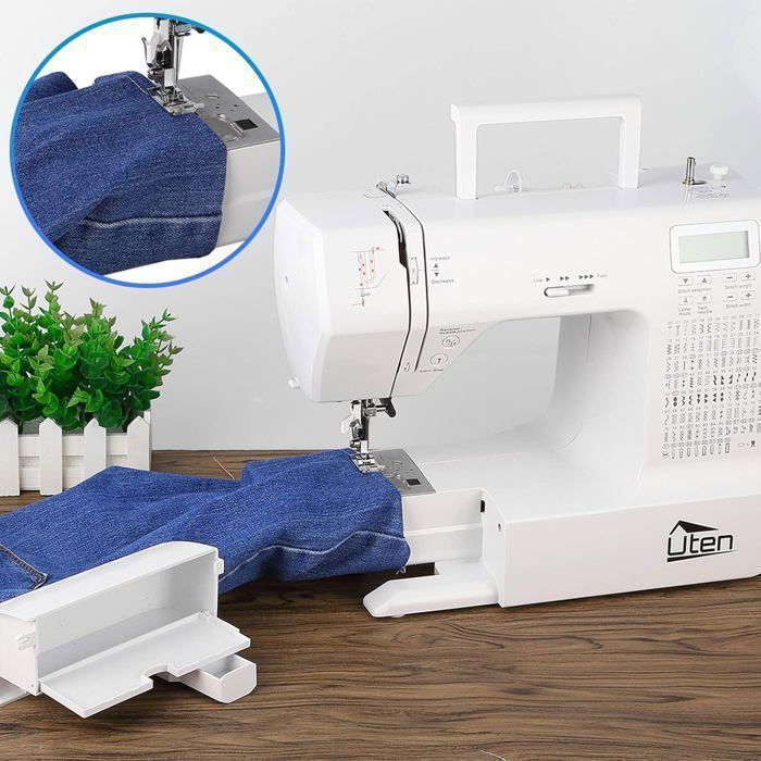 UTEN 2685A Electronic Free Arm Sewing Machine with 200 Stitches and Extension Table for Beginners and DIY Enthusiasts