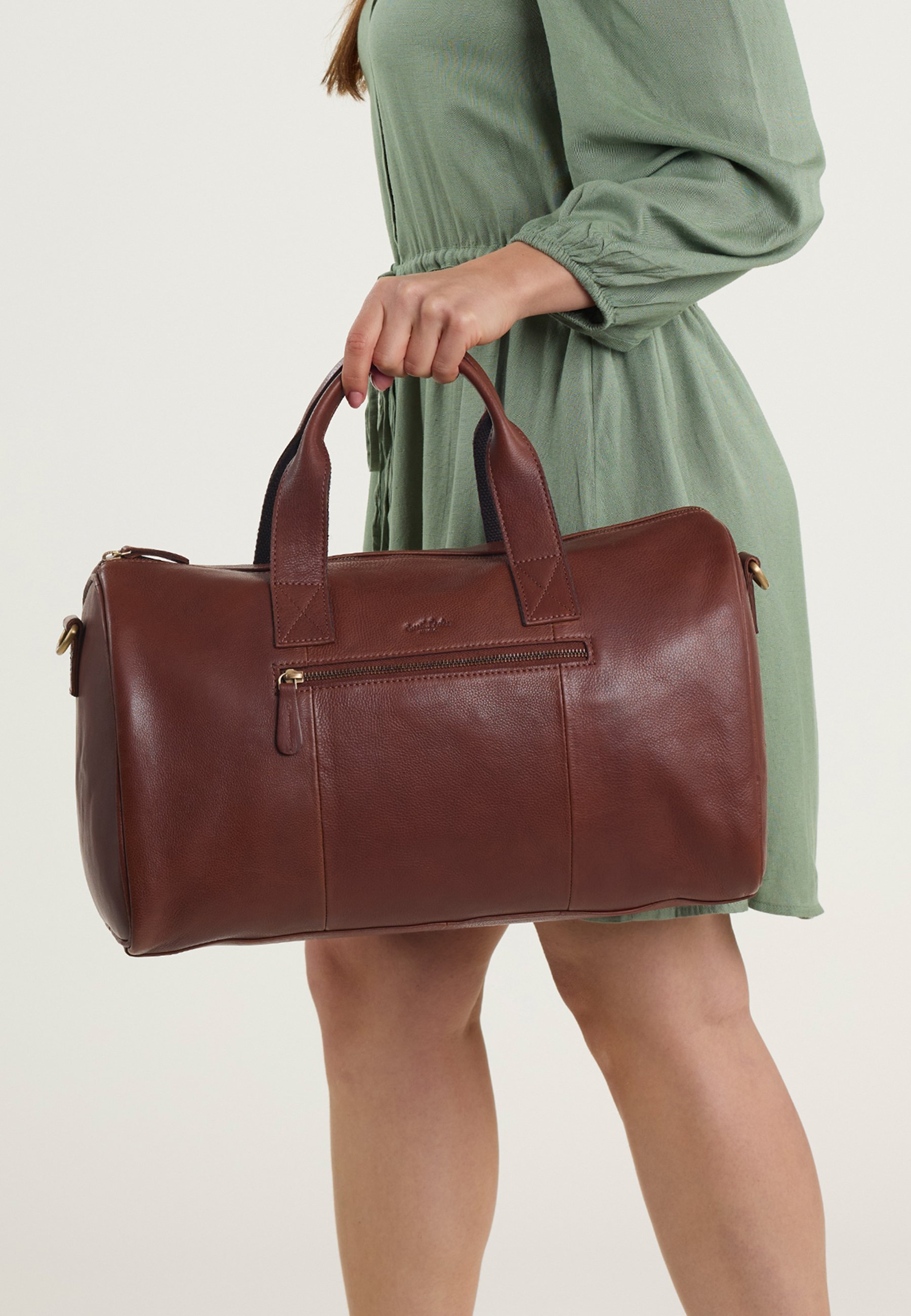 Gusti Leather HALL - Vikend torba - crvenkasto-smeđa