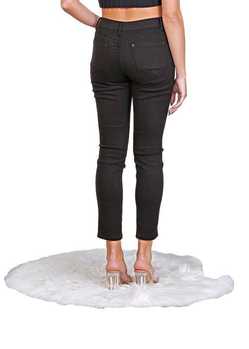 Pantalones vaqueros de mujer - X-MAX - Corte ajustado - Cintura alta - Negro - Algodón/Poliéster/Elastano