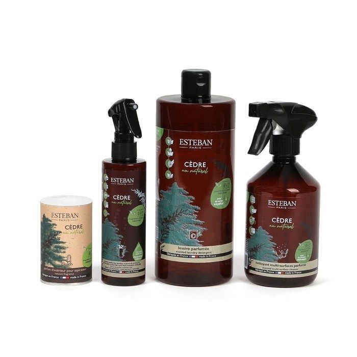 Scented liquid laundry detergent - ESTEBAN - Natural cedar - Vegetable-based soap - Organic aloe vera - Effective at 30°C