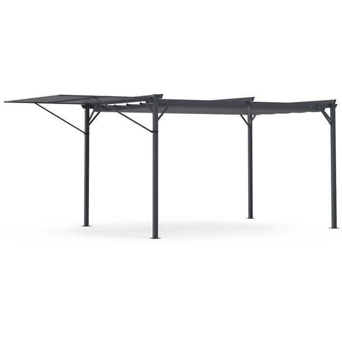 IDMARKET Pérgola edición original, toldo ajustable y techo retráctil, 3x4 m, gris antracita