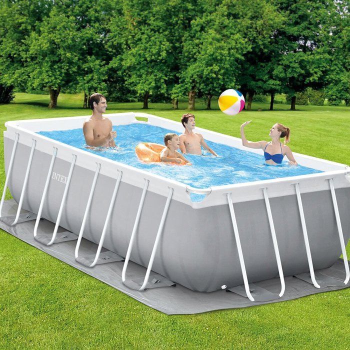 Kit de piscina tubular elevada INTEX - Estructura Prism - 400 x 200 cm - Rectangular (Filtro de cartucho, Escalera) - 26790NP