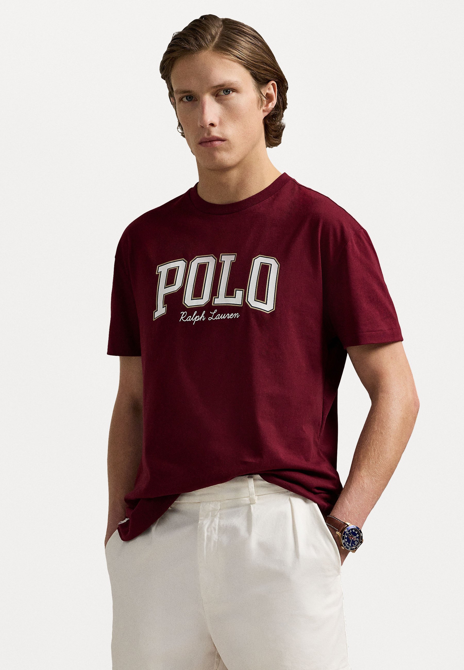 Camiseta Polo Ralph Lauren Custom Slim Fit com Logo - Camiseta estampada - vinho clássico