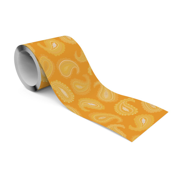 Samoprzylepny Pasek Ozdobny Pomarańczowy Wzór Paisley