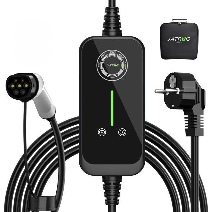 Cargador para vehículos eléctricos JATRHG de 10 m, 3,6 kW-1,5 kW, 16 A | 13 A | 10 A | 8 A, tipo 2, cable de carga portátil para coches eléctricos, corriente conmutable.
