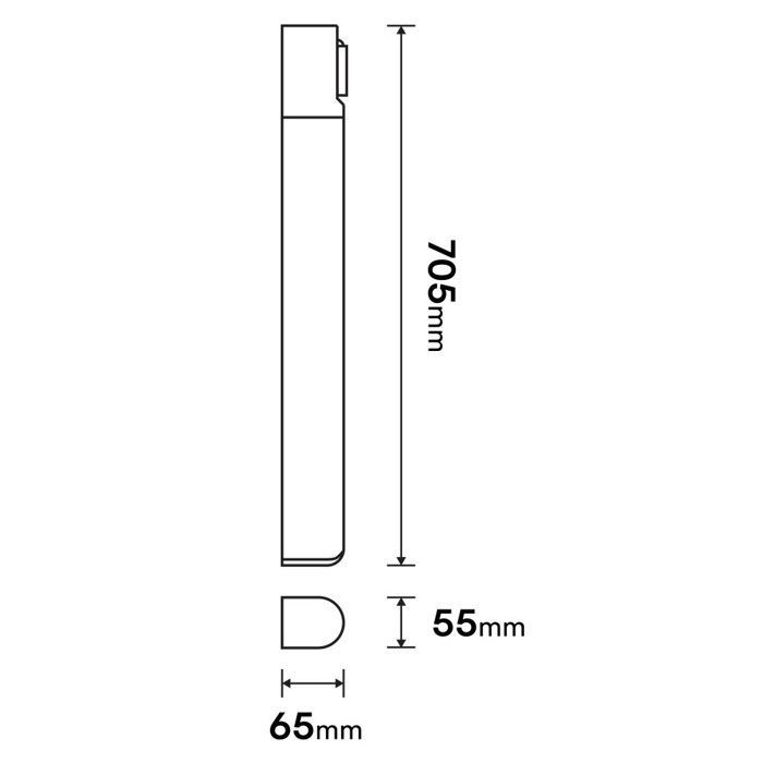 Fita de LED de 70 cm para banheiro com interruptor