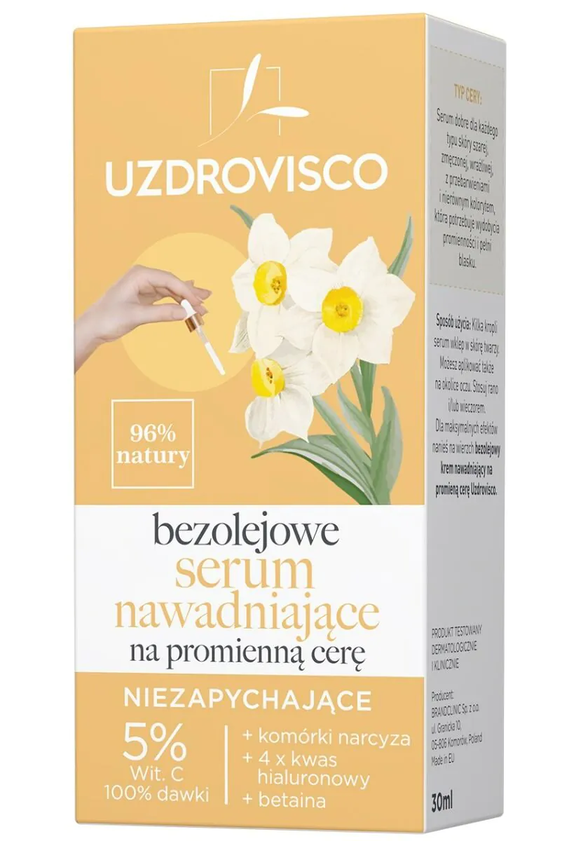 Uzdrovisco Bezolejowe serum Nawadniające na Promienną Cerę Niezapychające