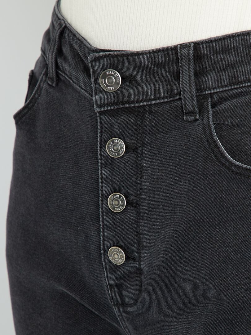 Calça jeans Mom de cintura super alta - L28 - PRETA