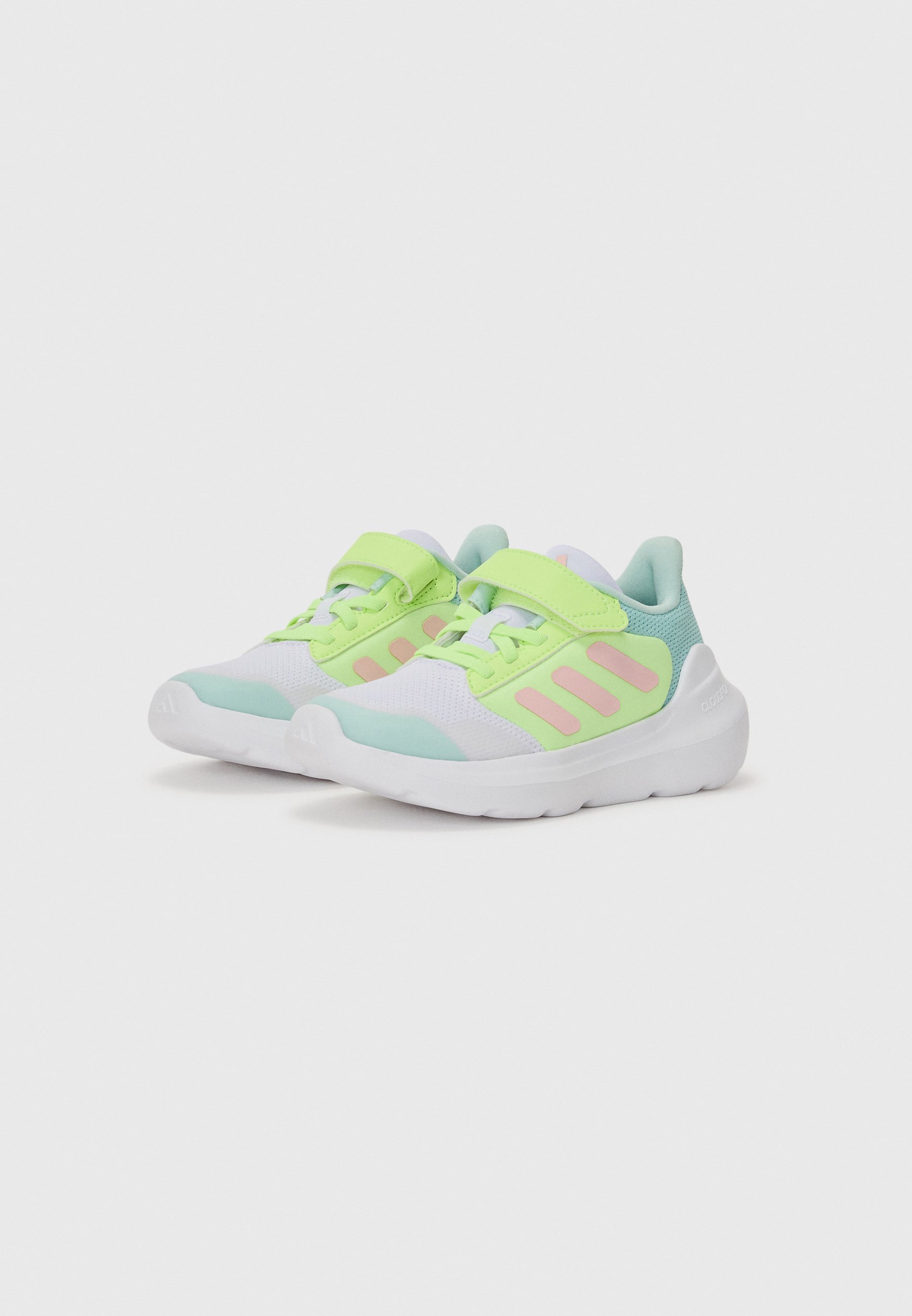 adidas Performance TENSAUR - Straßenlaufschuhe - weiß/hellrosa/gelb