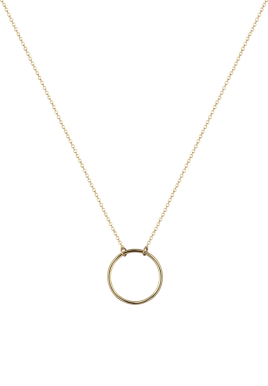 Elli Femmes cercle géo minimaliste en argent sterling 925 plaqué or