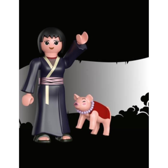 PLAYMOBIL - 71115 - Shizune - Naruto Shippuden - Figura Kunoichi com Tio Porco