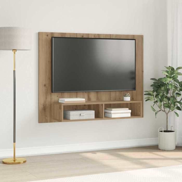 (ON SALE)Armoire TV murale - Design mur - Commode Haut/Meuble HIFI - chêne artisanal 120x23.5x90 cm EU704344