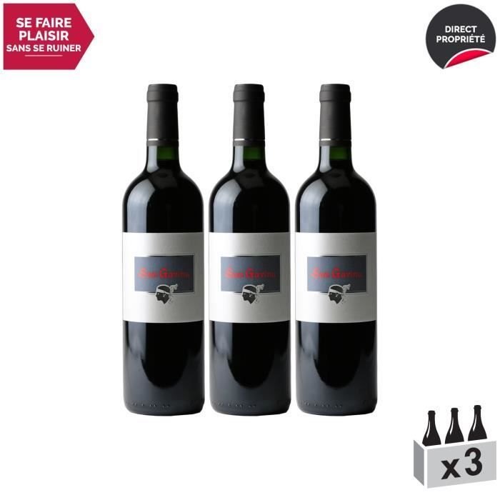 Ile de Beauté San Gavino Tinto 2018 - Lote de 3x75cl - Domaine San Gavino - Vino tinto IGP de Córcega - Niellucciu, Siacarellu, variedades de uva